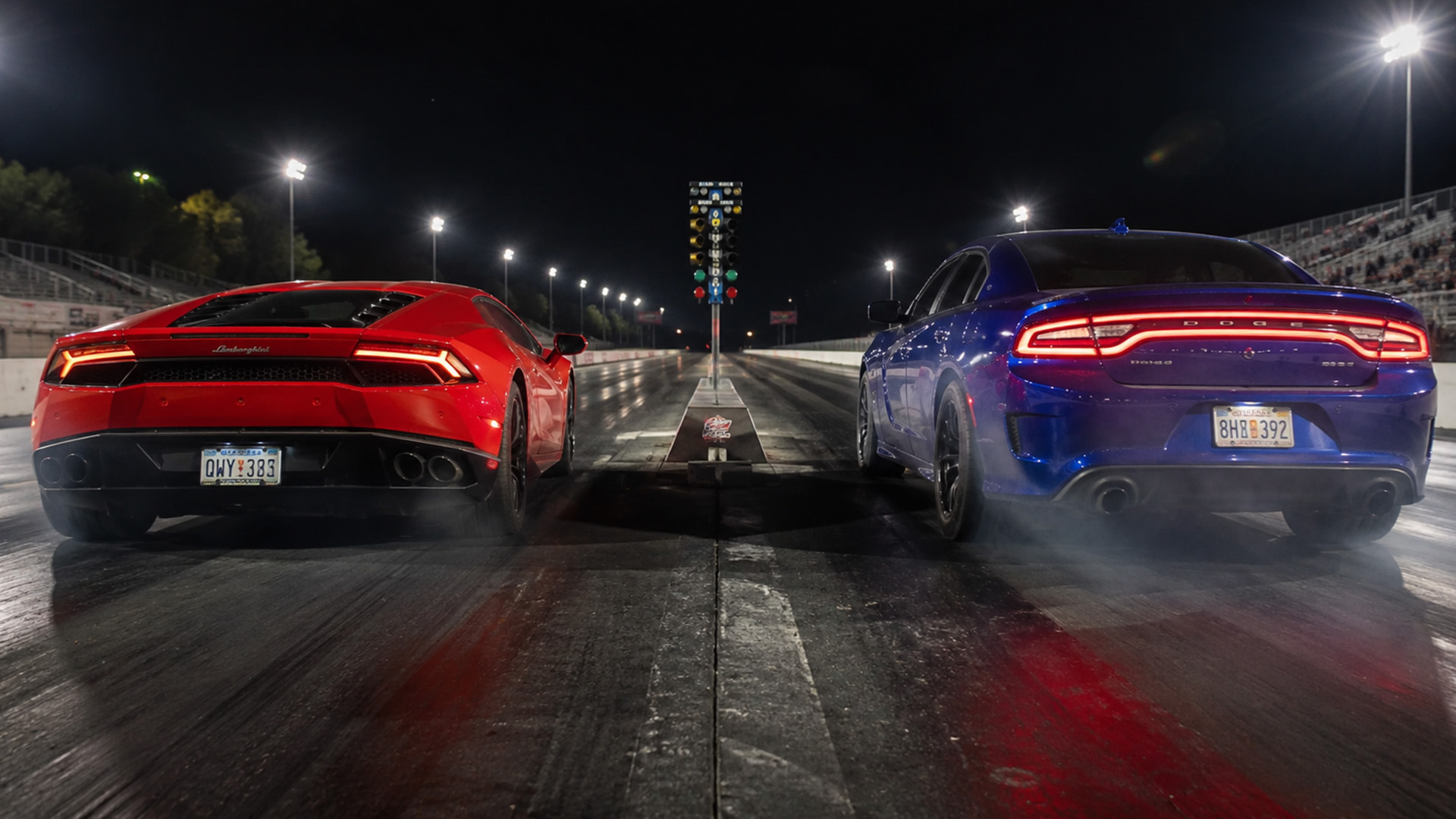 1,000HP Dodge Hellcat faces Lamborghini Huracán drag race