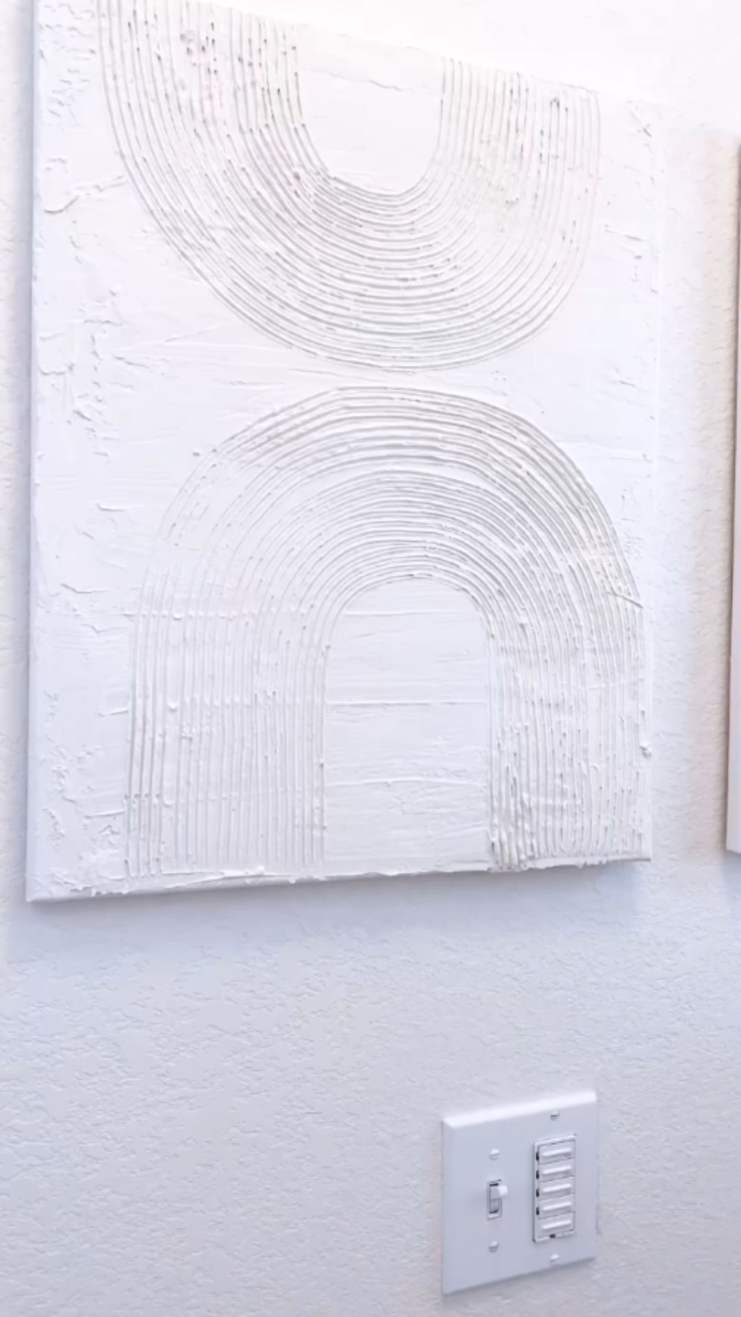 DIY textured rainbow canvas art with boho style