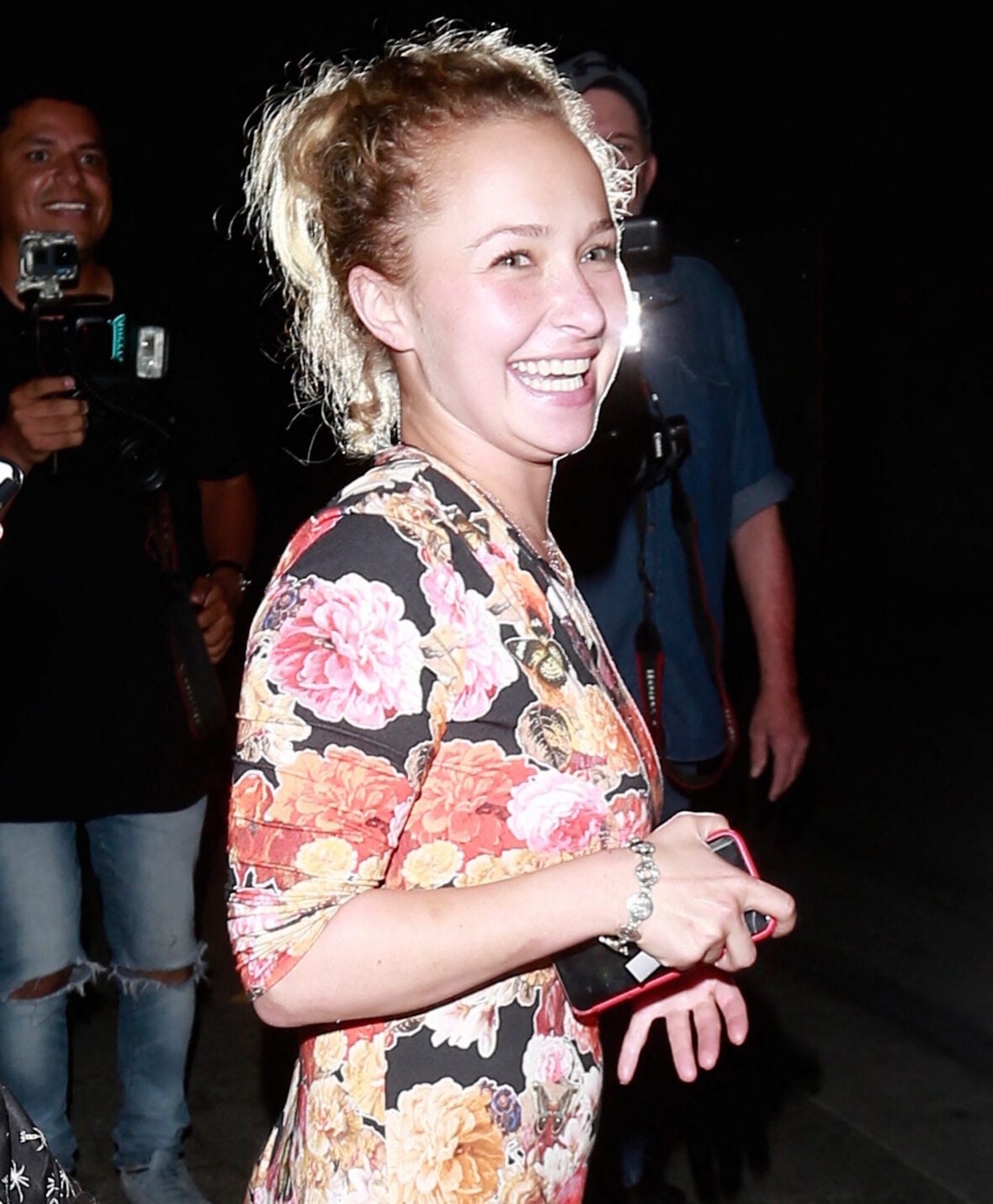 Actress Hayden Panettiere is seen leaving the back door of Craig
