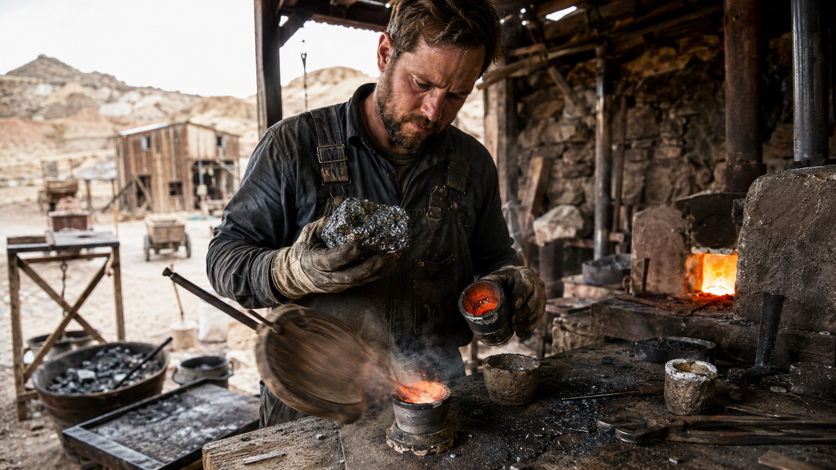 Making a photograph from scratch, I dug silver from a ghost town mine ...