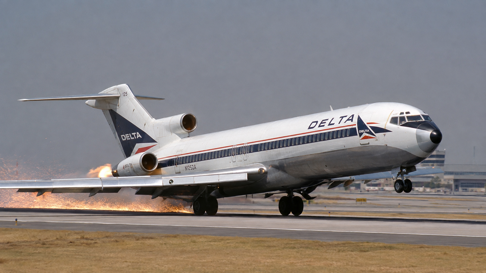Delta Flight 1141 slammed its tail on takeoff, then burned