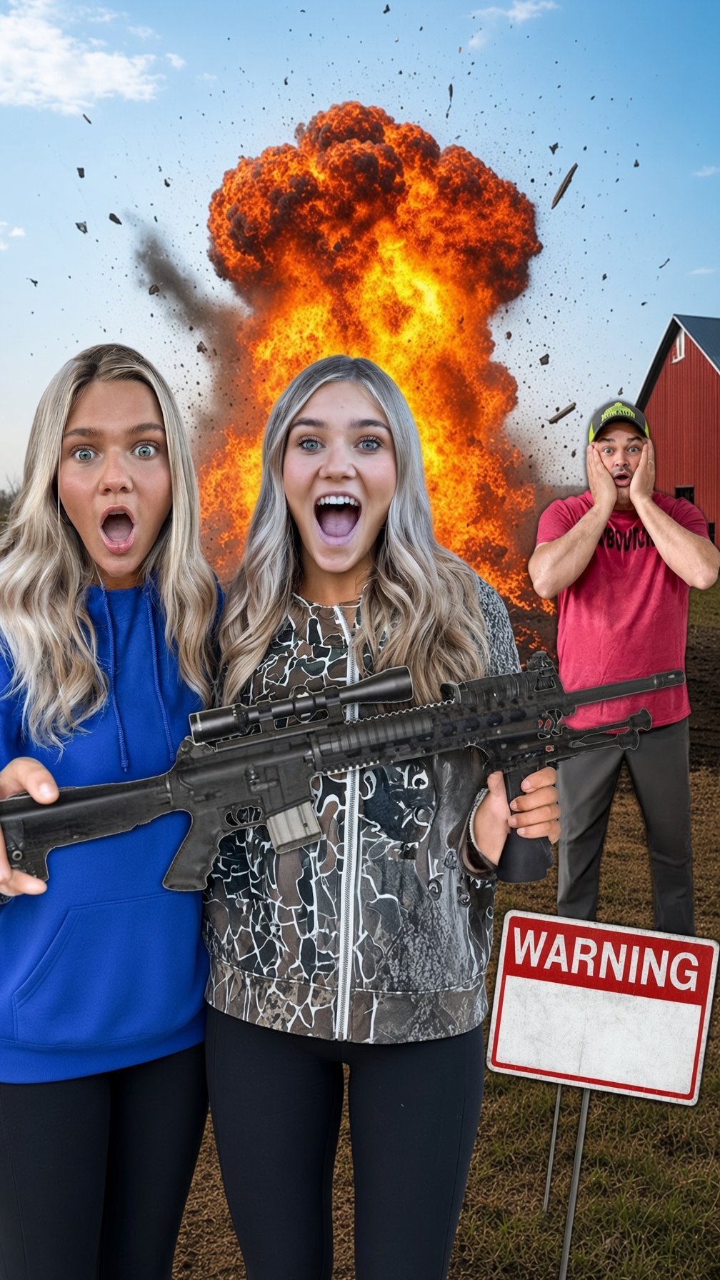 Grandpa and granddaughters go hog hunting