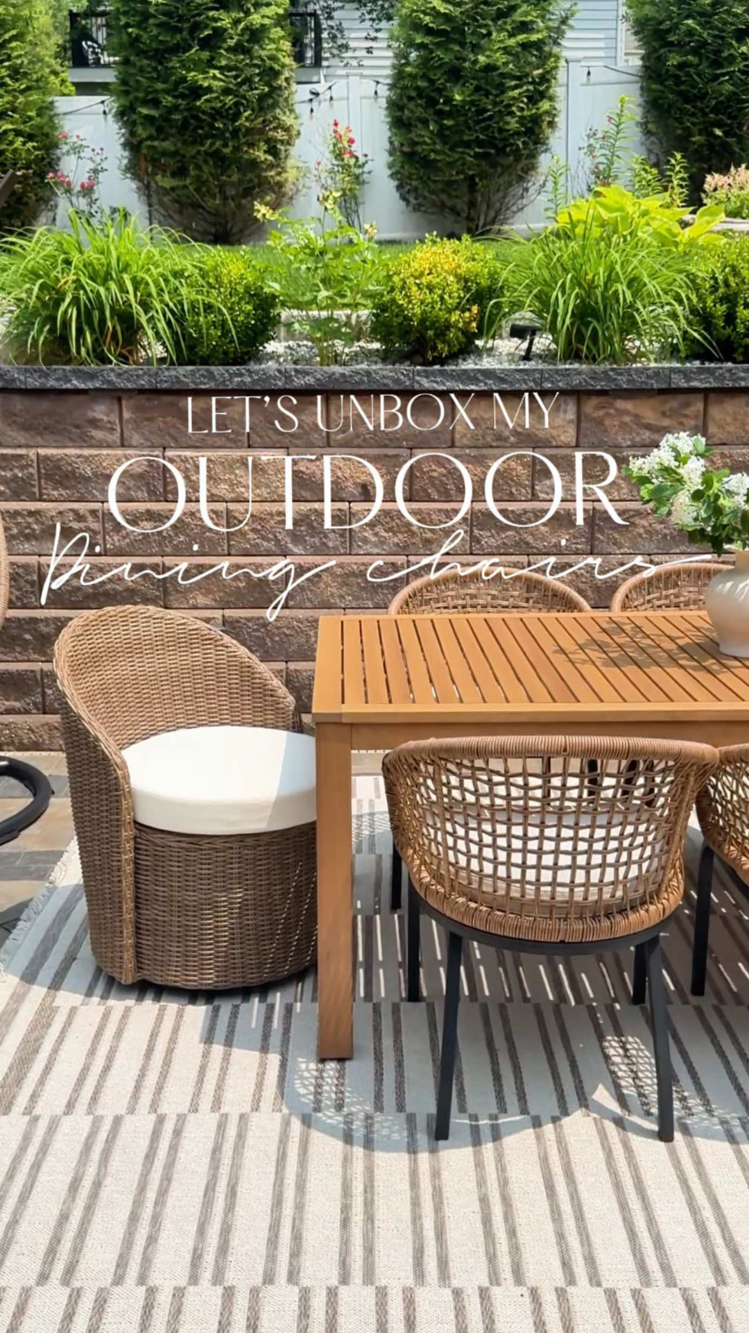This swivel chair completes the patio setup