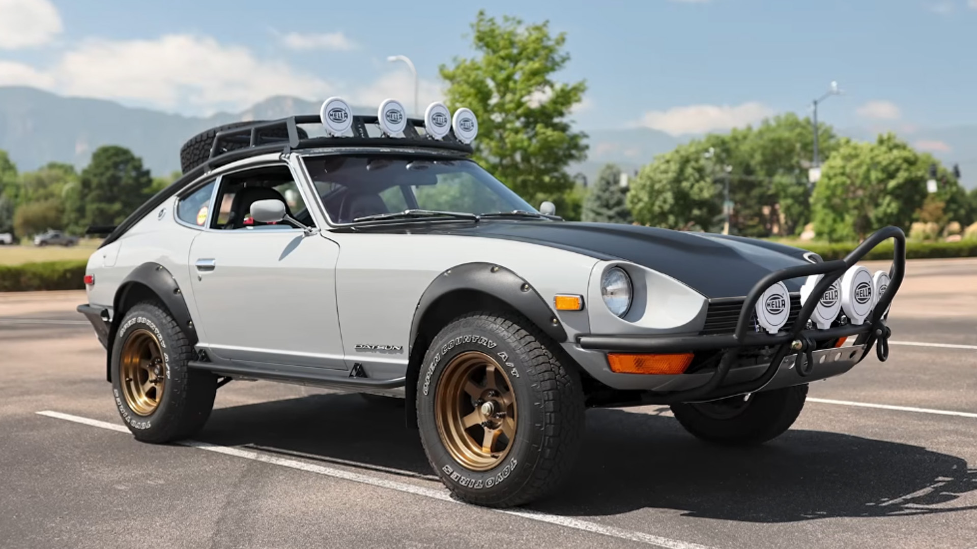 Classic Datsun 240Z transformed into a lifted off-road rally build