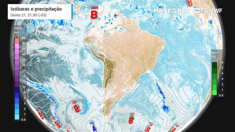 Intensa virada do tempo atinge o Sul com ciclone, temporais, ventos e frio; confira