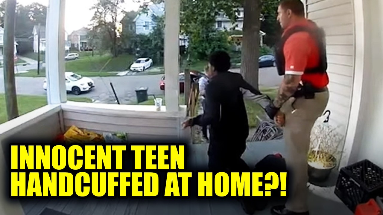 Watch: Police handcuff innocent Black teen on his front porch