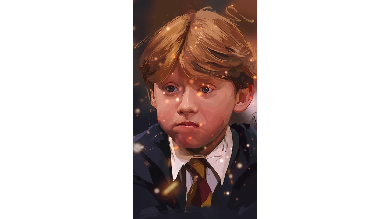 Young wizard student portrait with warm magical lighting and painterly ...