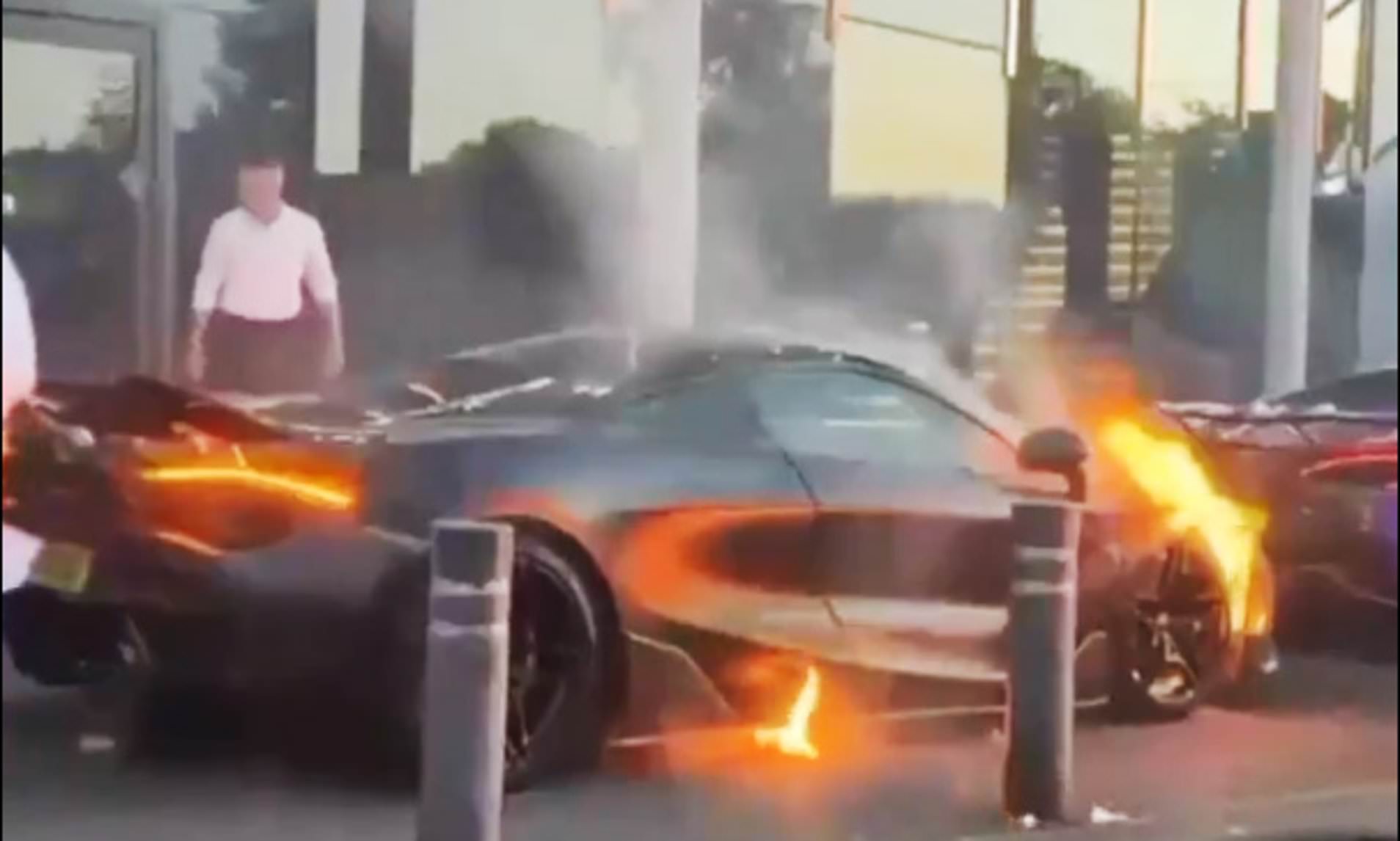 Three men throw missiles at supercars and guests in wedding petrol bomb attack