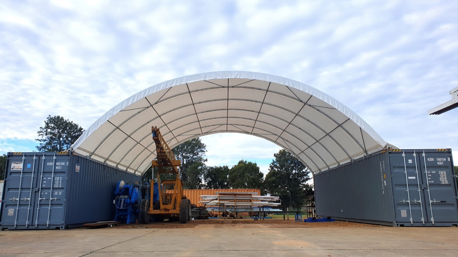 40FT shipping container dome installation