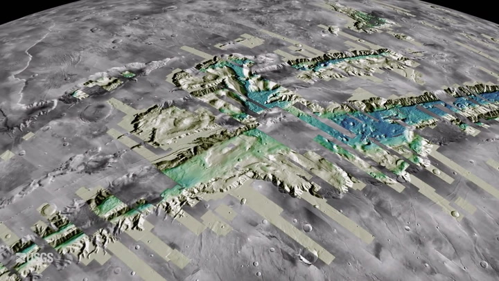 Explore high-resolution orbiter images of Mars' Grand Canyon