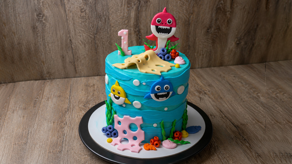 Beautiful baby shark cake decorating step by step