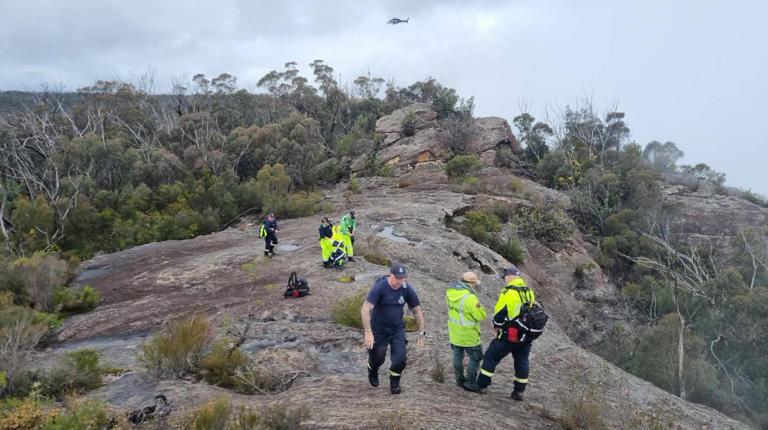 The terrain was described by rescuers as ‘extremely tough’ (Picture: Facebook/VRA Rescue NSW)