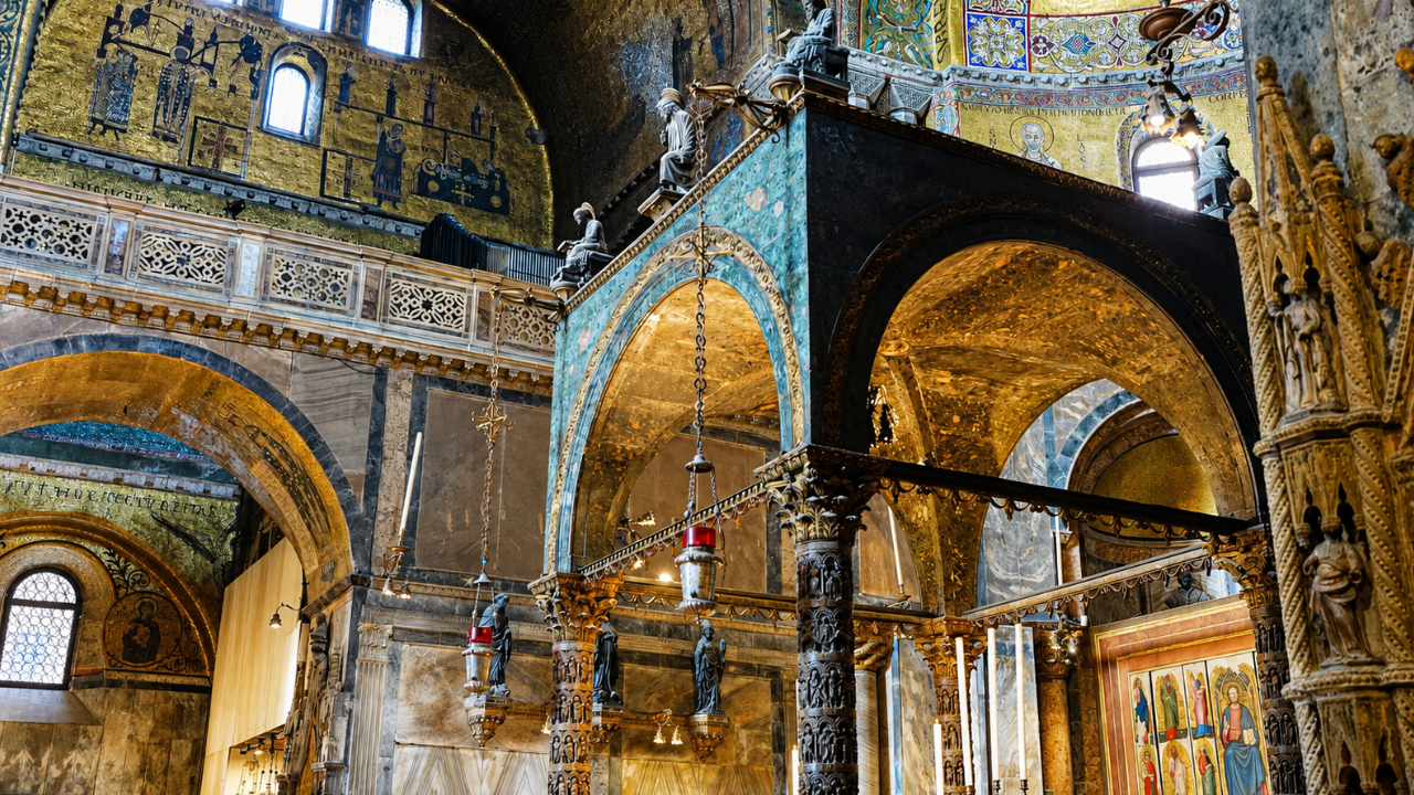 Golden mosaics inside Venice’s Basilica of San Marco (8K)