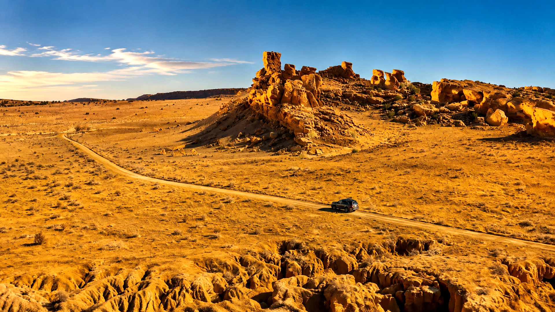 Chimney Rock rising above the desert of Ghost Ranch