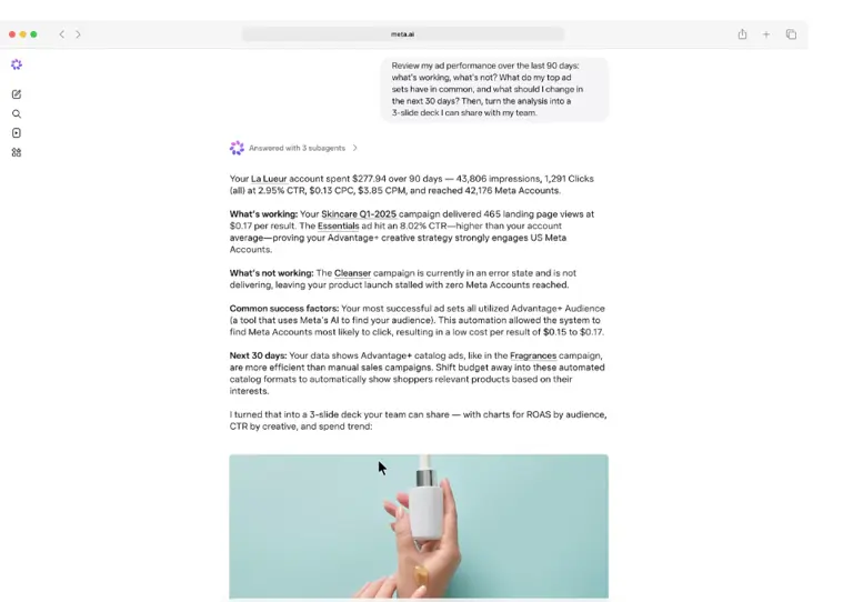 Meta AI can now analyze and optimize Meta Ads campaigns