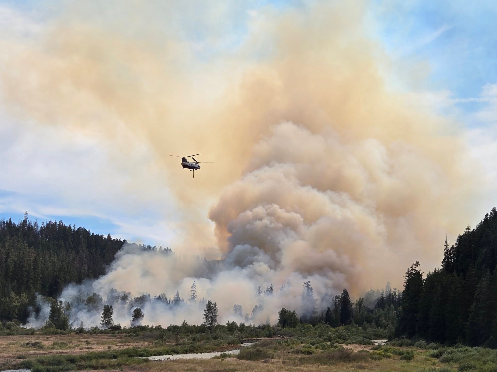 2nd update Sand Prairie wildfire south of Oakridge now at 80 acres