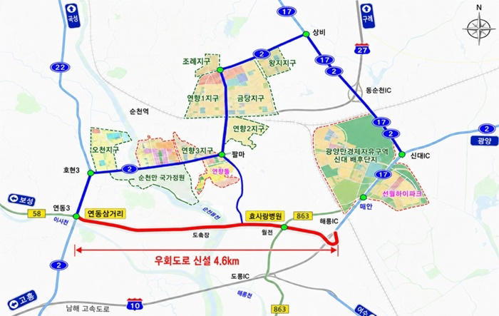 순천 상사면~해룡IC 4차선 도로 뚫린다