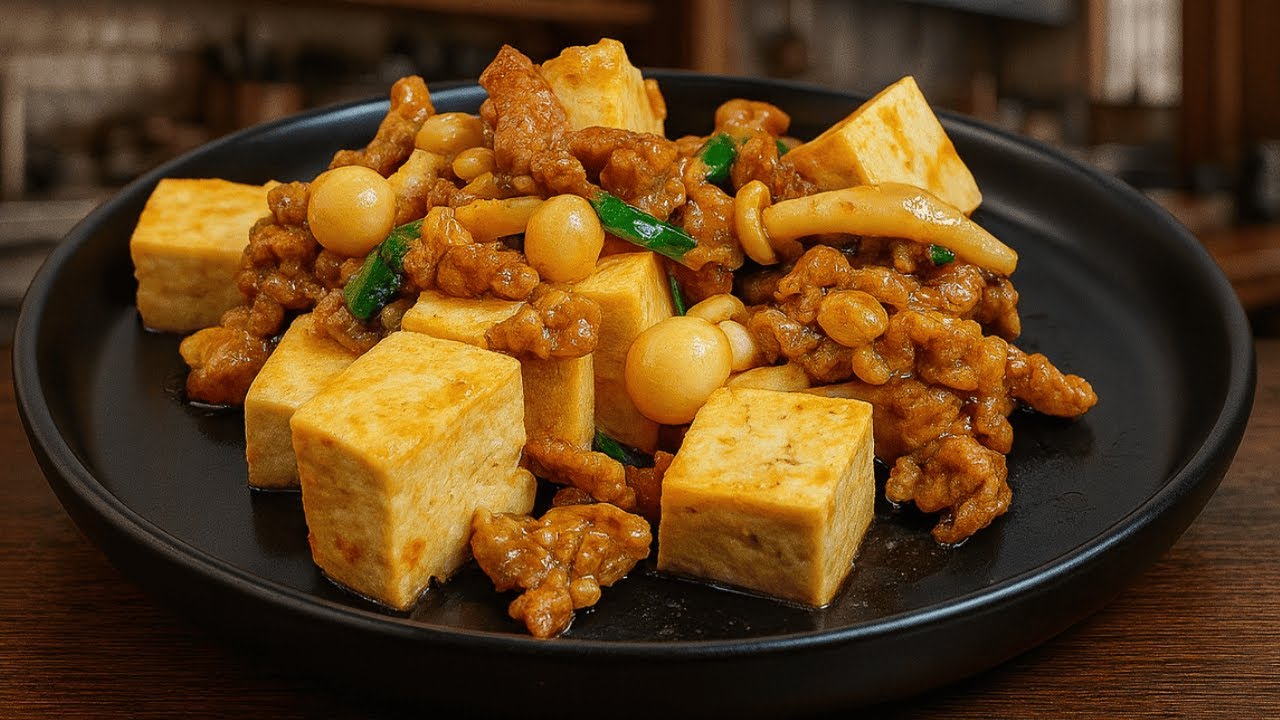 Tofu refogado fácil feito em uma panela