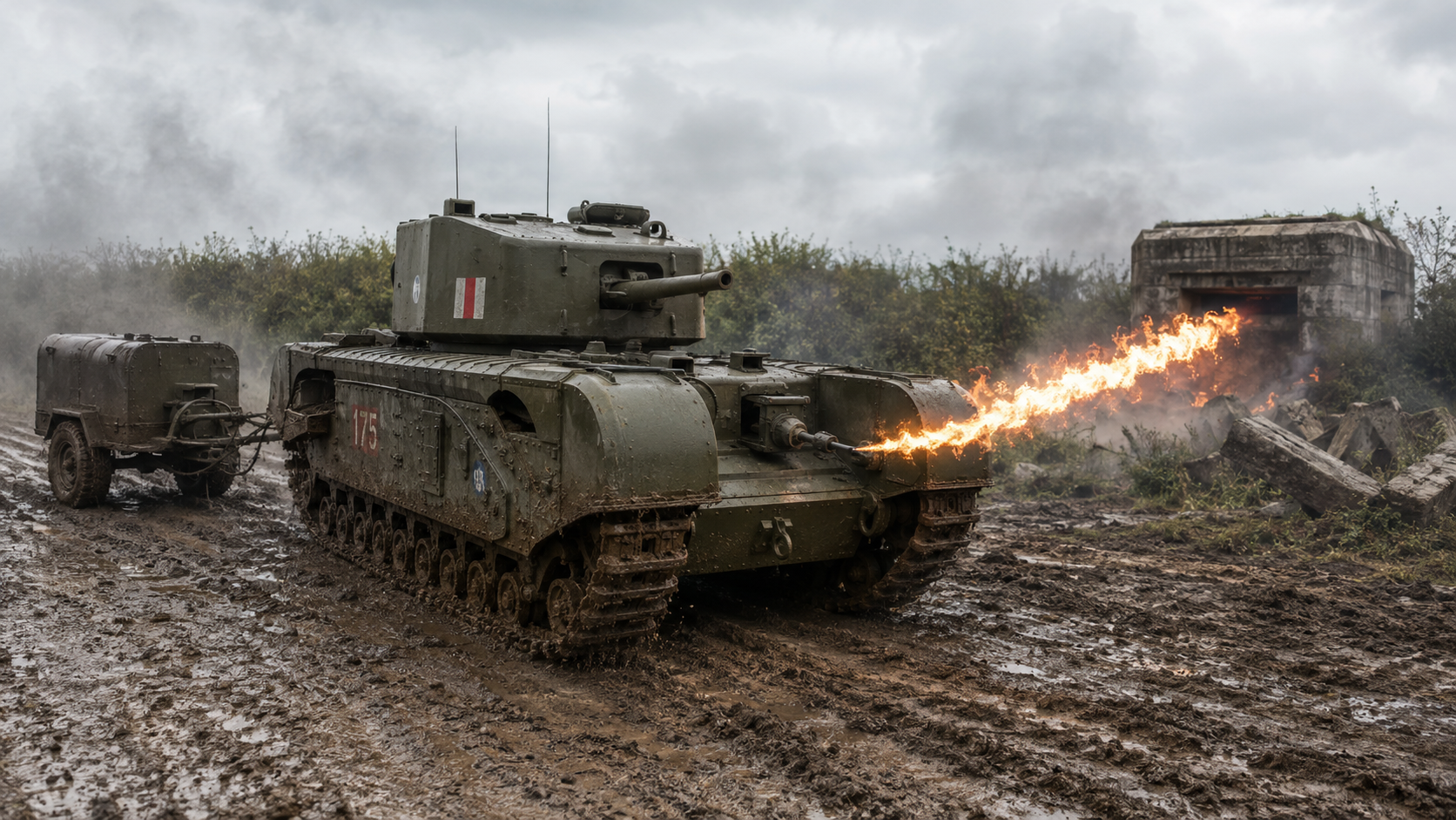 Churchill Crocodile's liquid fire