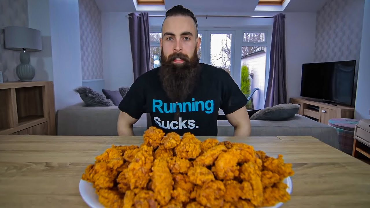 One man vs. 100 KFC hot wings | BeardMeatsFood