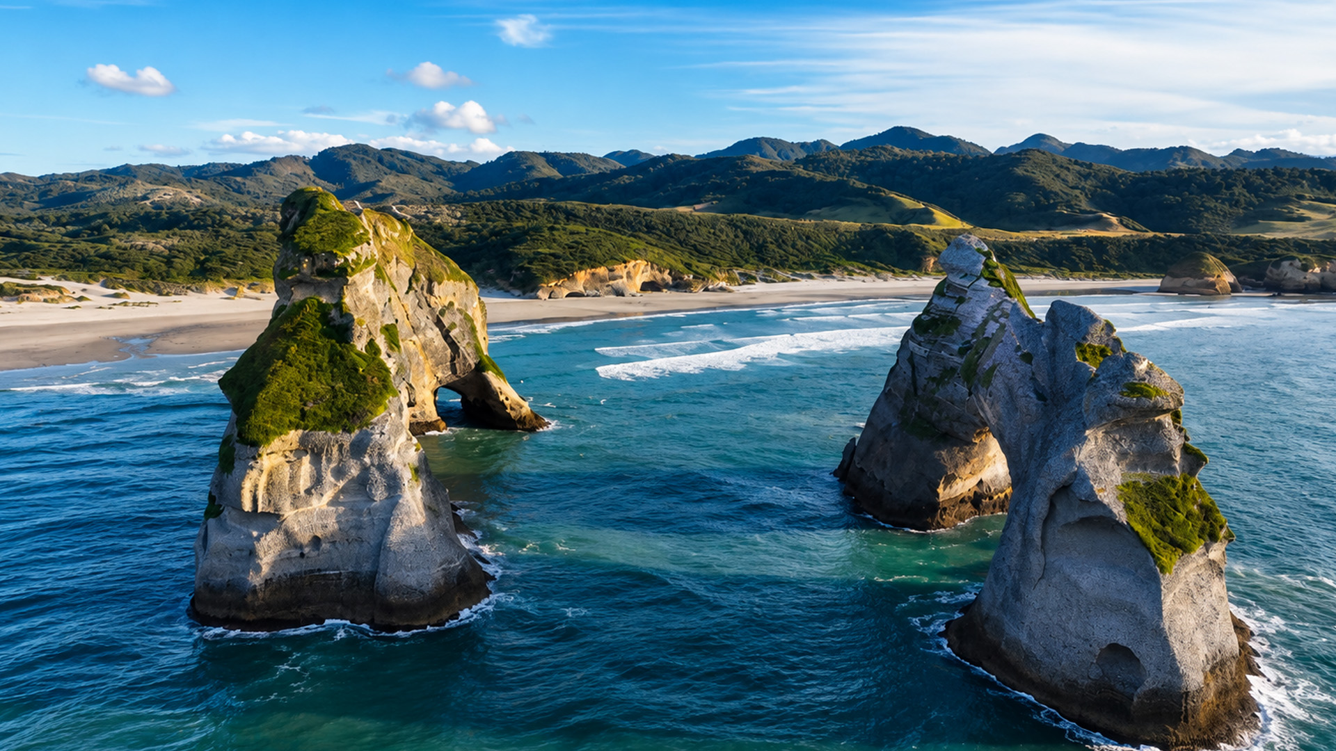 Why are these giant rocks standing in the ocean?