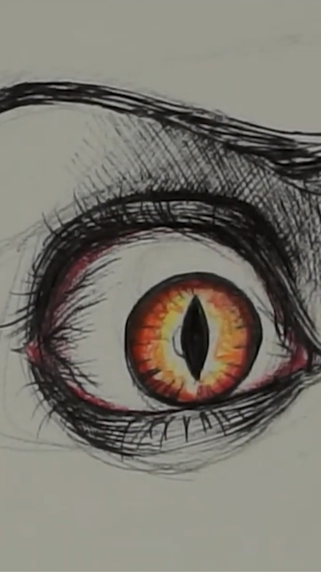 Creepy eye speed drawing art process