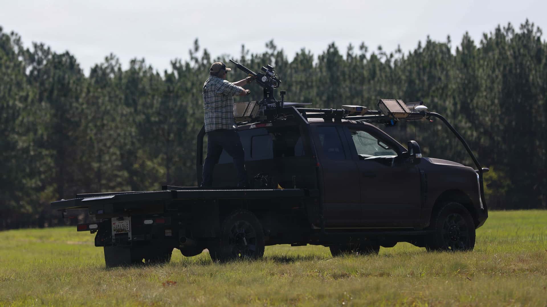 Robot Ford F-250 just shot down drones, no driver needed