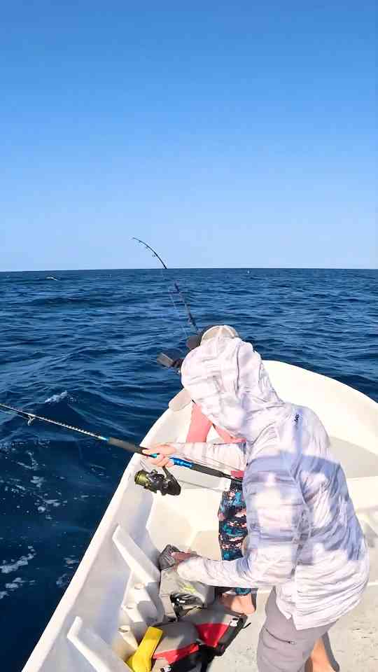 Fishing; doubled up yellowfin tuna on poppers!