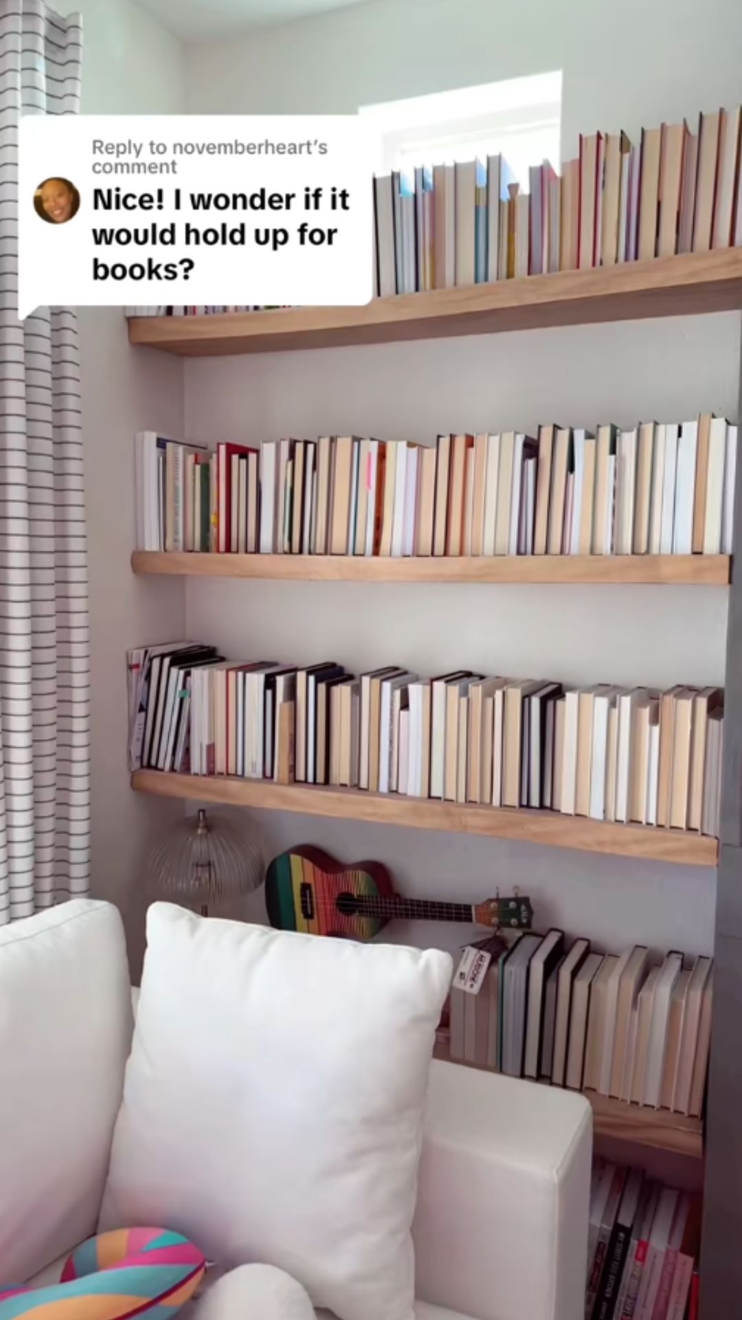 DIY floating bookshelf wall makeover with minimal design