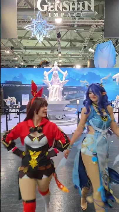 Cosplaying older and newer Genshin characters at @gamescom.global Lauma ...