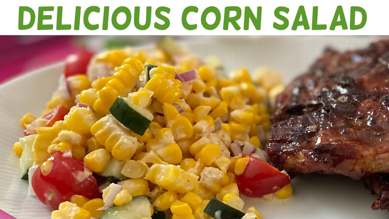 Fresh corn salad with crisp vegetables