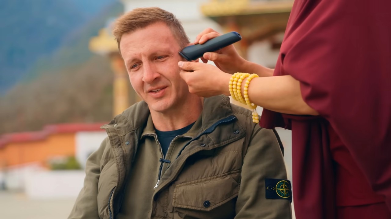 He gave up his normal life to become a monk... this is what they do ...