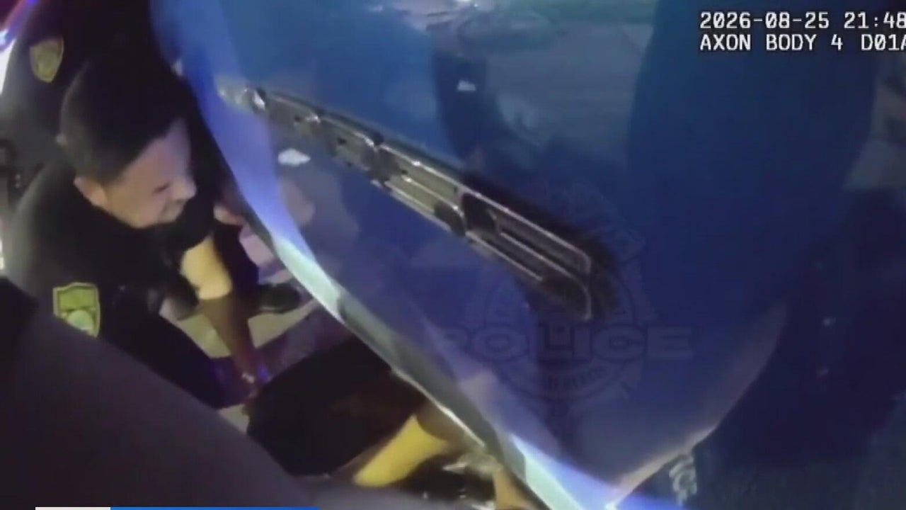 Video shows two Miami Beach police officers rescuing a woman pinned ...