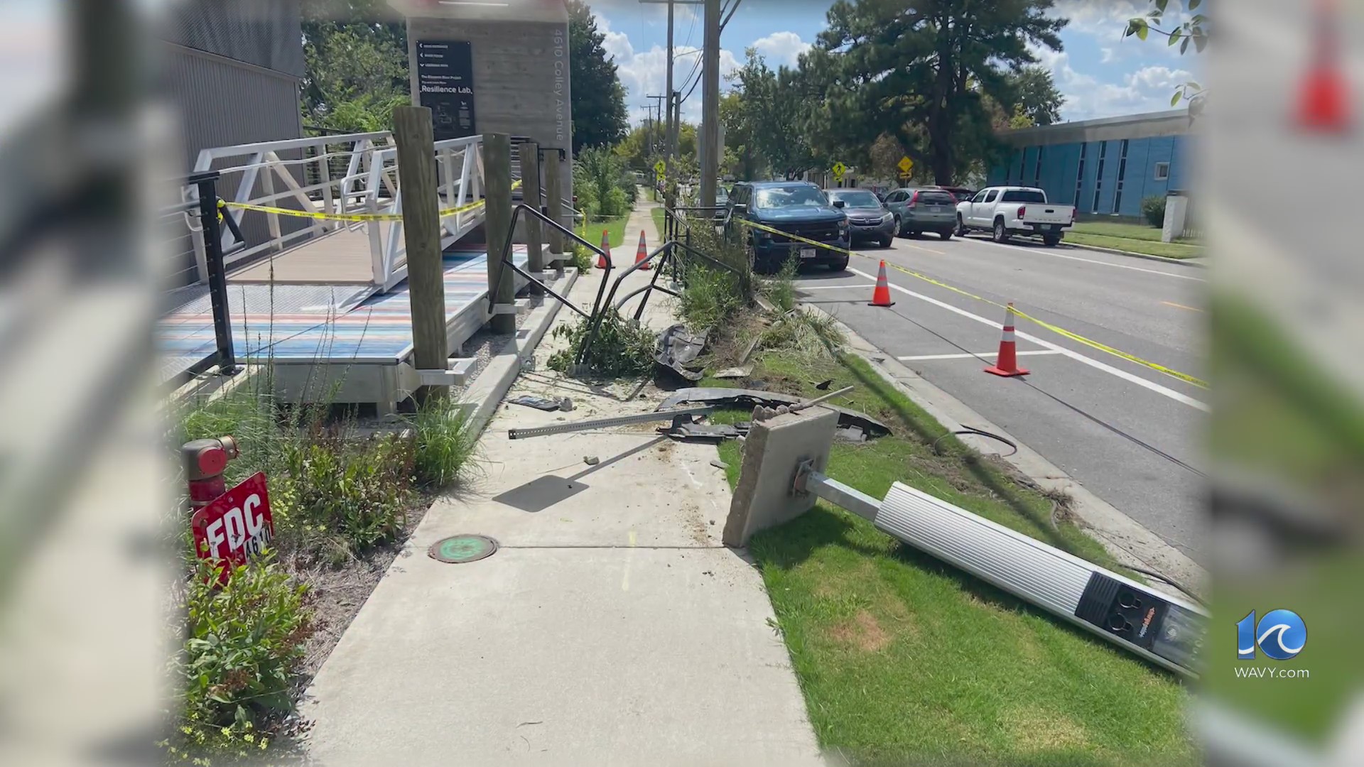 Hit-and-run damages Ryan Resilience Lab in Norfolk
