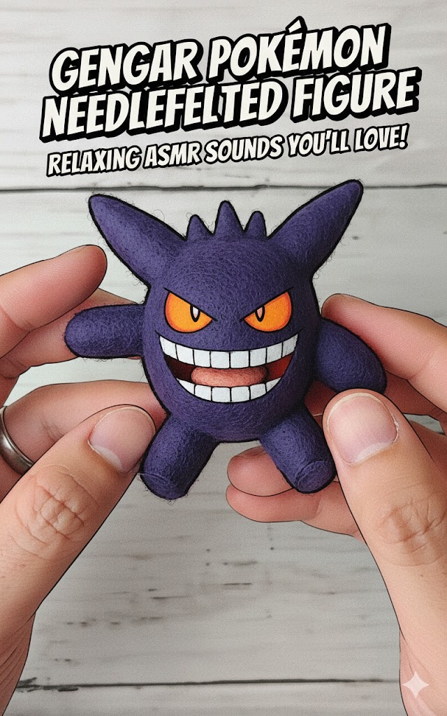 Crafting a Gengar figure with wool and needle felting