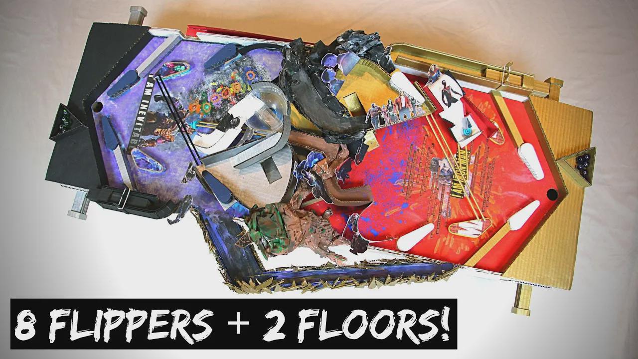 DIY cardboard 2 player pinball machine
