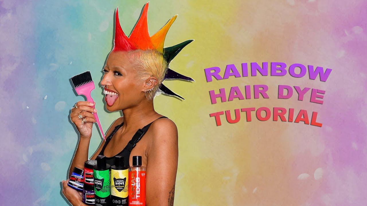 Rainbow mohawk with bold liberty spikes