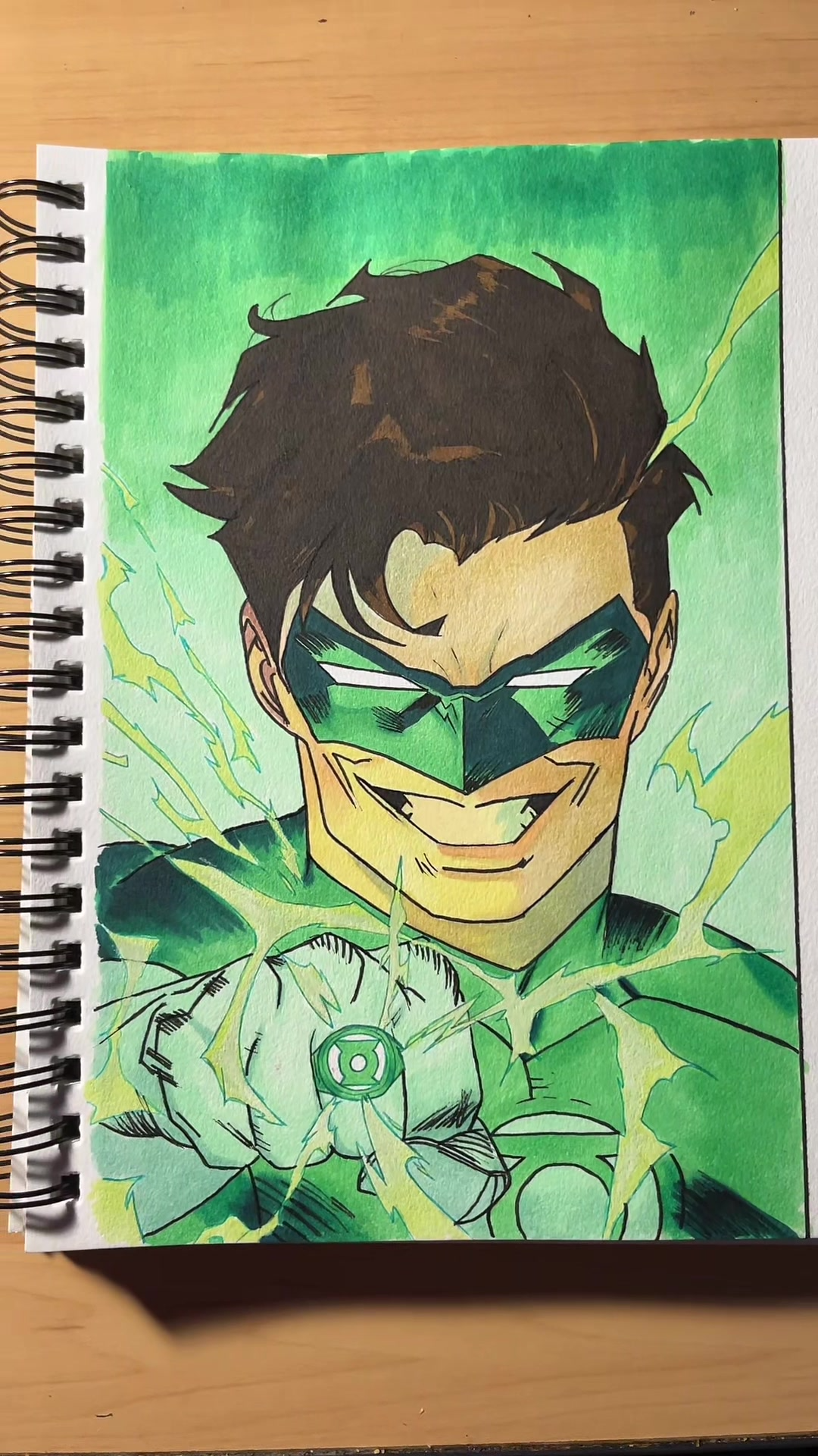 Drawing Hal Jordan as Green Lantern