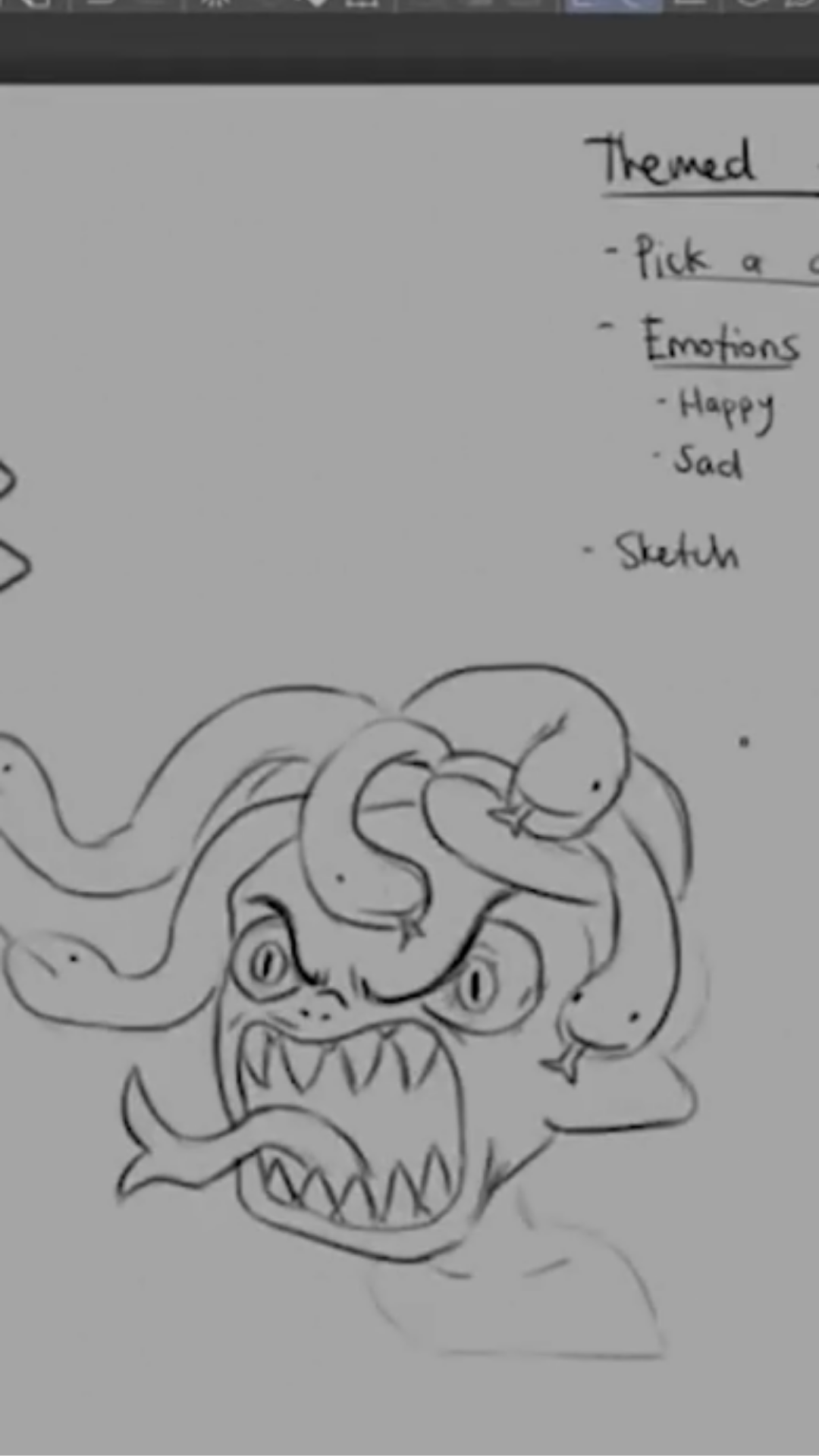 Gorgon sticker speed drawing art process