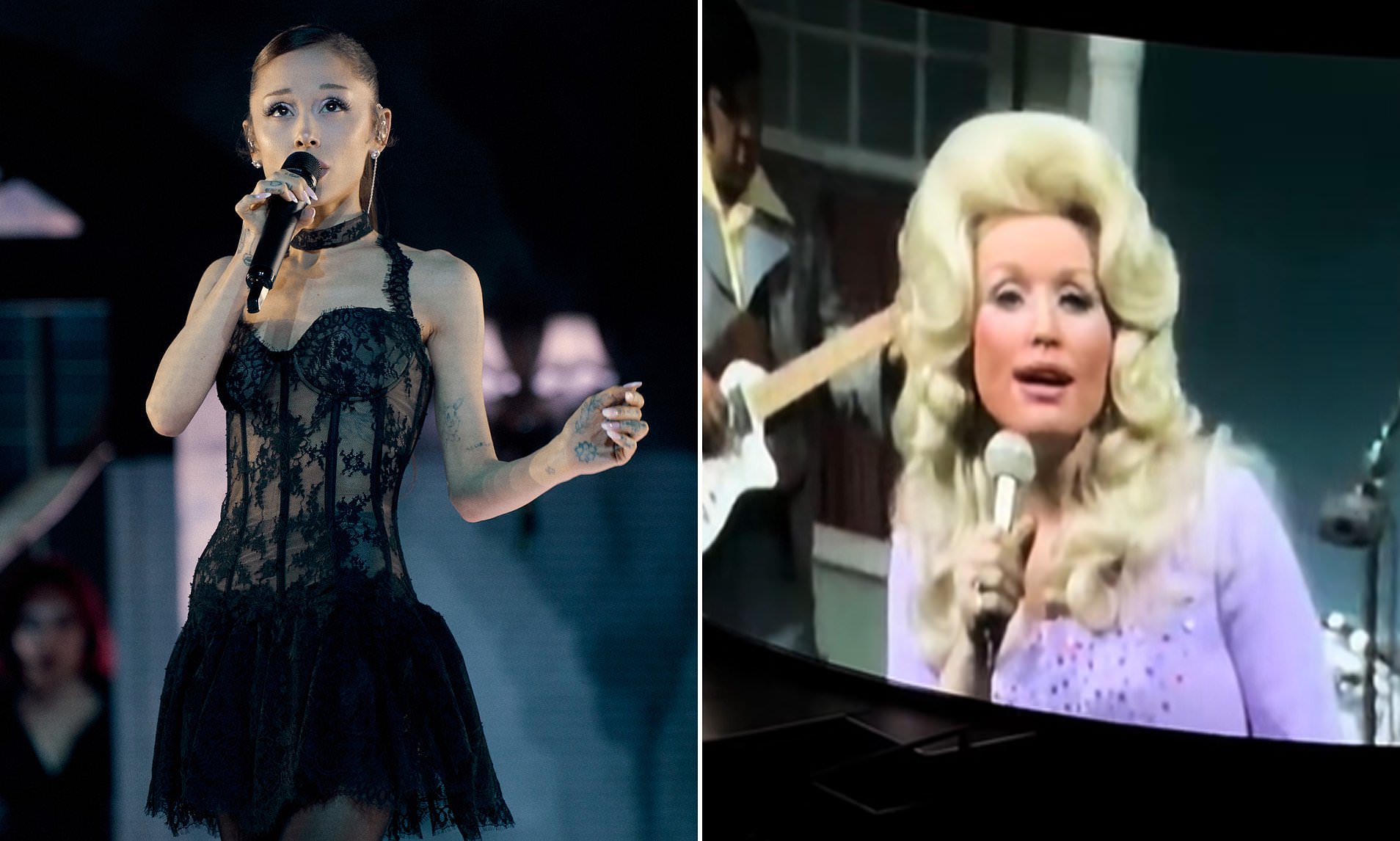 Ariana Grande shares poignant pre-show tribute to Dolly Parton during ...