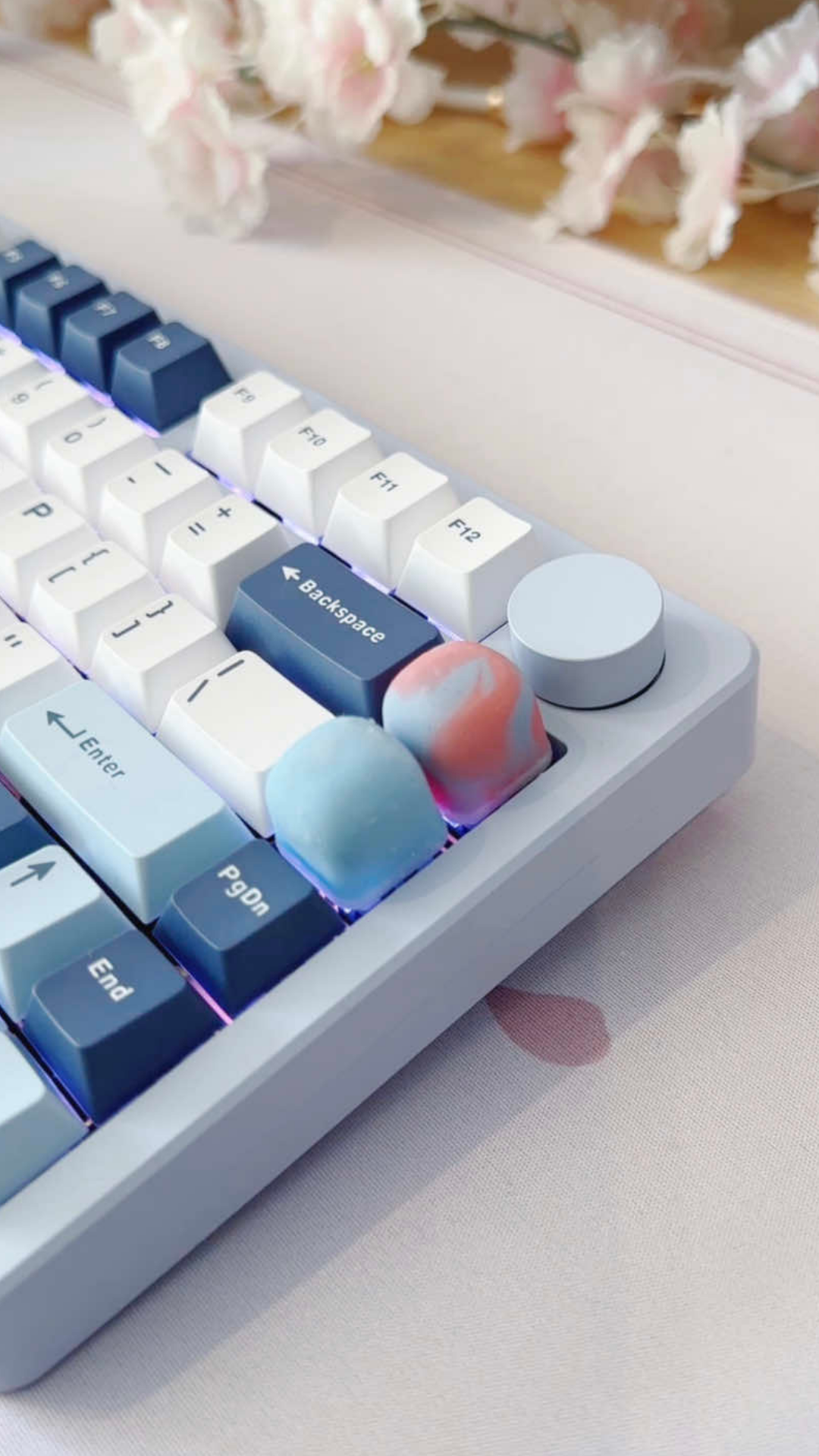 Custom mochi keycaps add playful desk style