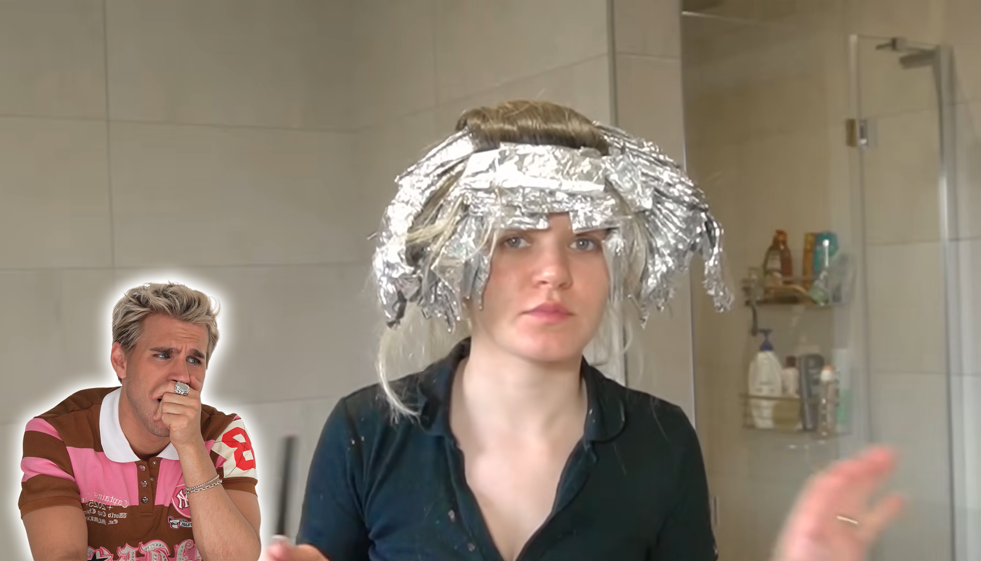 She went from brown to blonde in just one bleach session