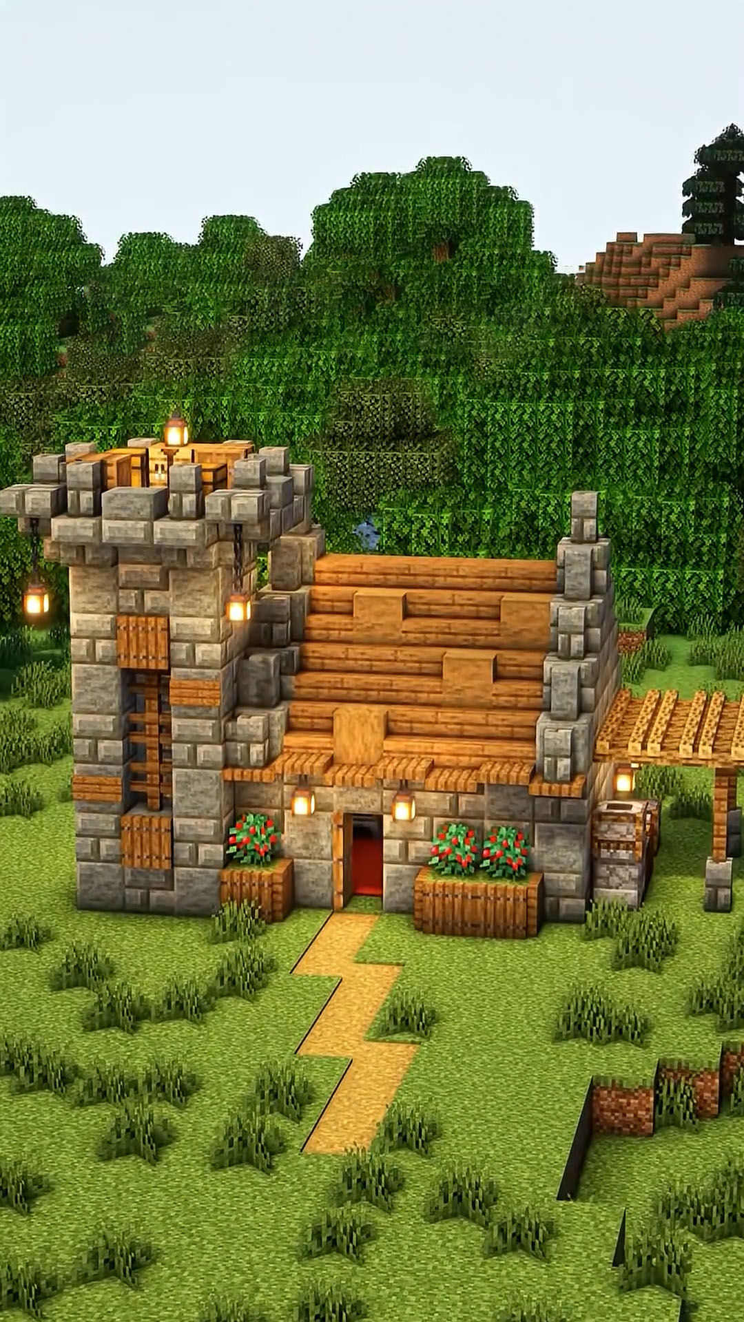 Easy castle house design for Minecraft builders