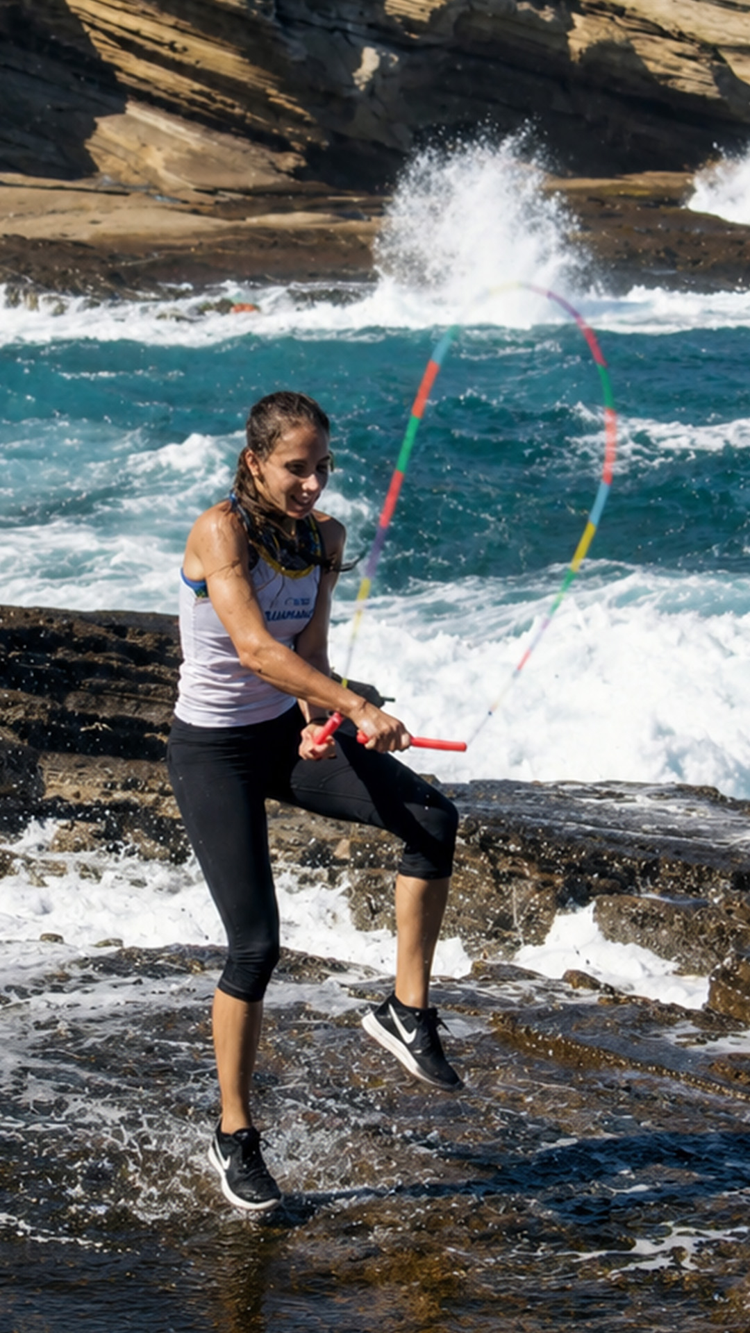 This jump rope performance requires perfect rhythm