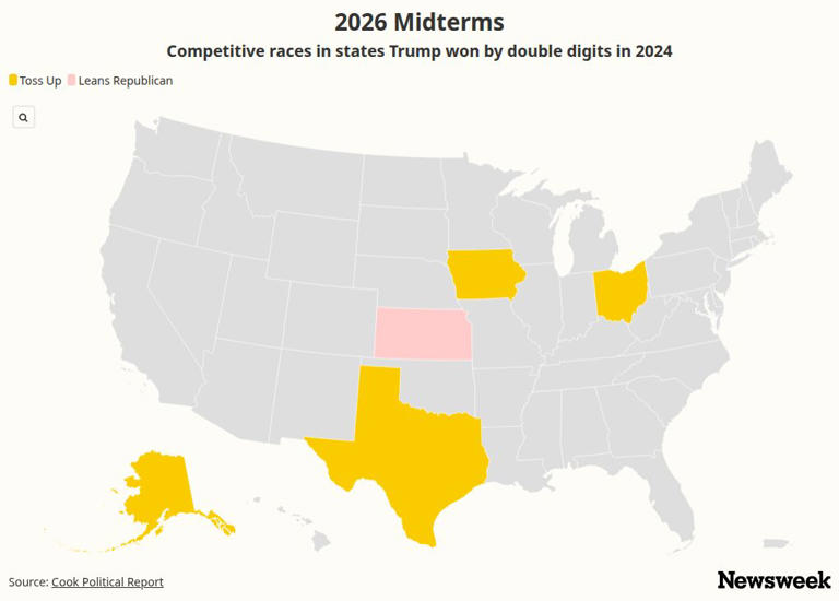Democrats lead Republicans in 5 states Trump won by double digits: Map
