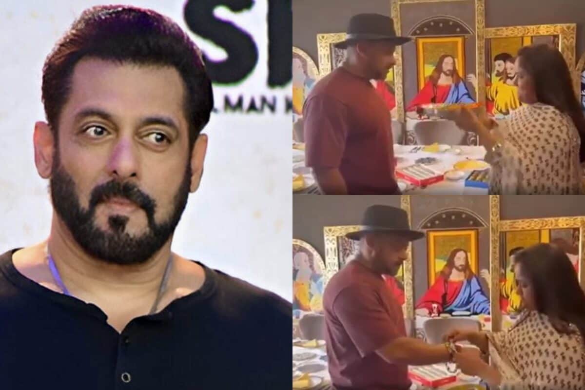 Salman Khan's sister Arpita Khan ties him a rakhi, does aarti in front ...