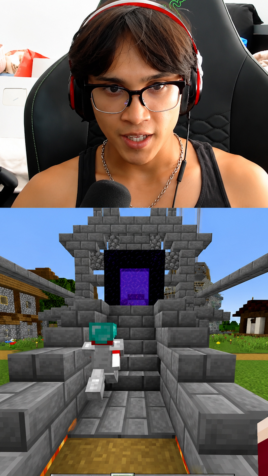 Can a nether portal be passed through instantly?