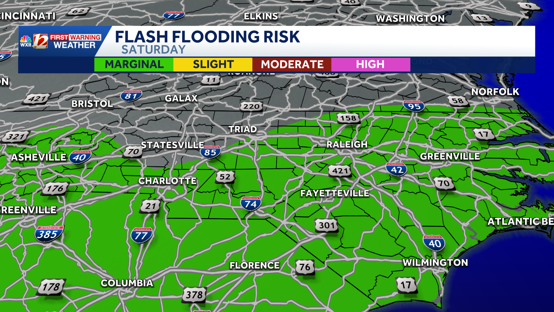 North Carolina weather will be unsettled to start the weekend | Rain chance Saturday