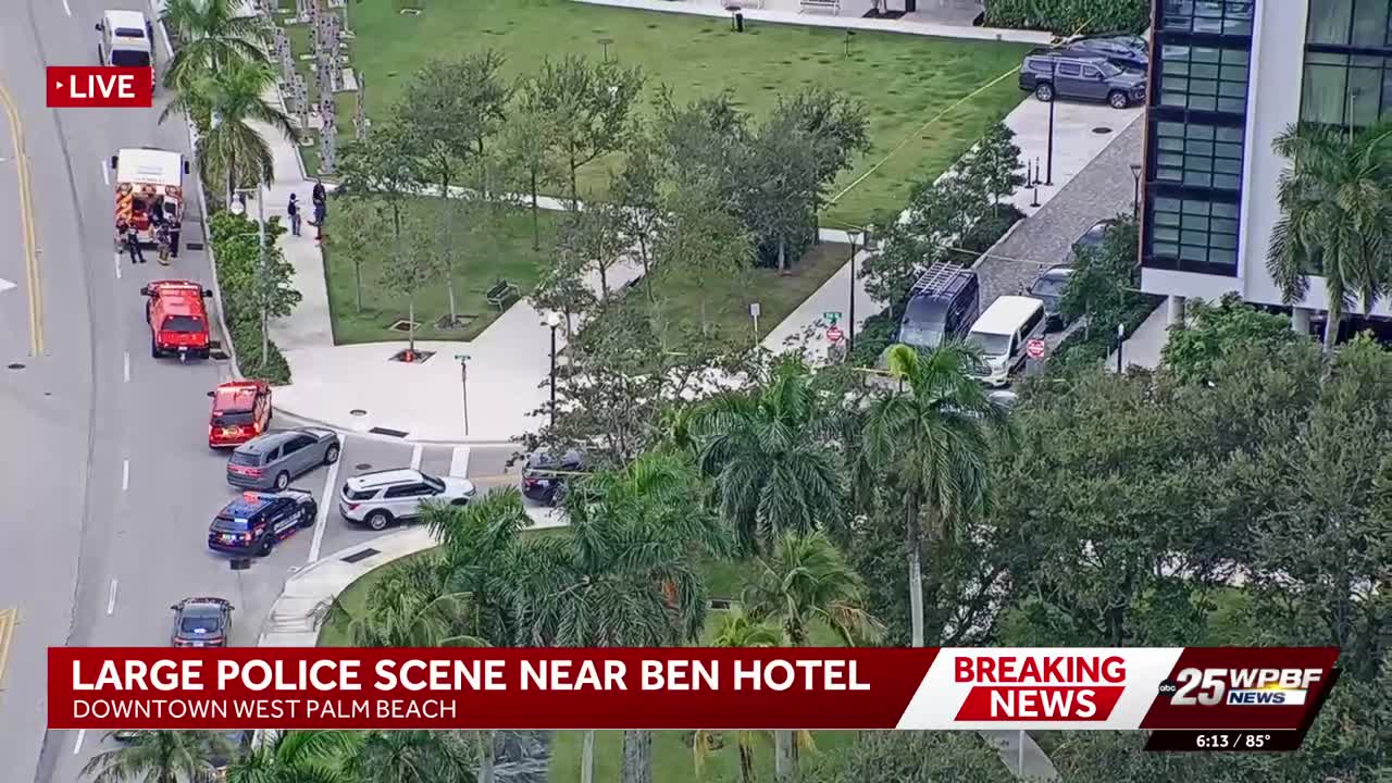 Large police presence at the Ben Hotel in downtown West Palm Beach