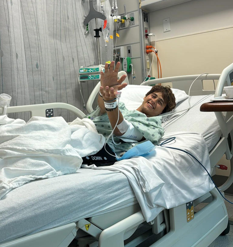 He spent 61 days in hospital receiving treatment and surgeries (Picture: Instagram/@stavrosflo)